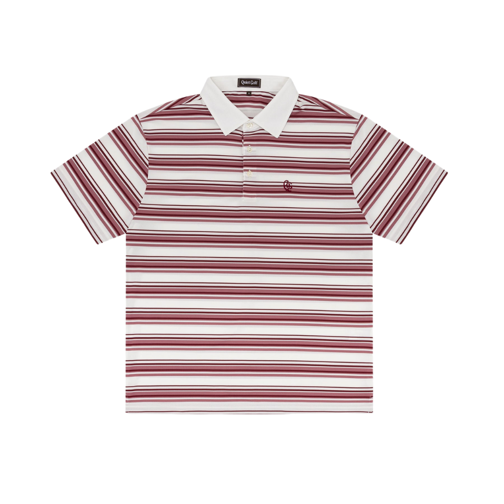 QUIET GOLF - QUIET GOLF Men's Monogram Striped Polo - The Agora Bangkok